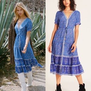 Bohemian Gypsy Wisteria midi dress moonlight blue